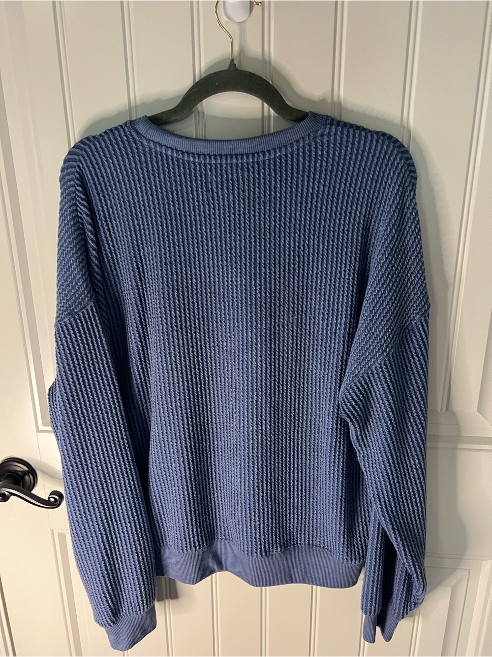 Nashville Cozy Waffle Knit Sweater - Blue - Picture 3 of 5